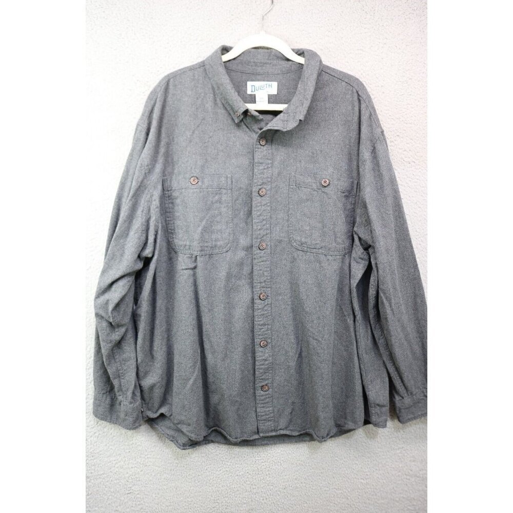 Duluth Trading Co. Long Sleeve Button Up‎ Grey Shirt-Size 2XL-Relaxed Fit